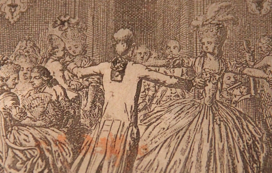 Daniel Chodowiecki, La danse, détail de la matrice, 1780-1781. 