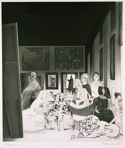  Richard Hamilton, Picasso’s meninas, 1973, Eau-forte, aquatinte, roulette, brunissoir, BnF, déptartement des Estampes et de la photographie 