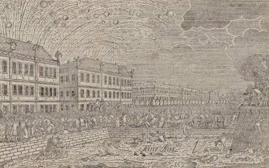 Feu d'artifice tiré à l'occasion du mariage de Louis XVI et accidents arrivés sur le bord de la Seine, gravure de 1770, BnF/Gallica